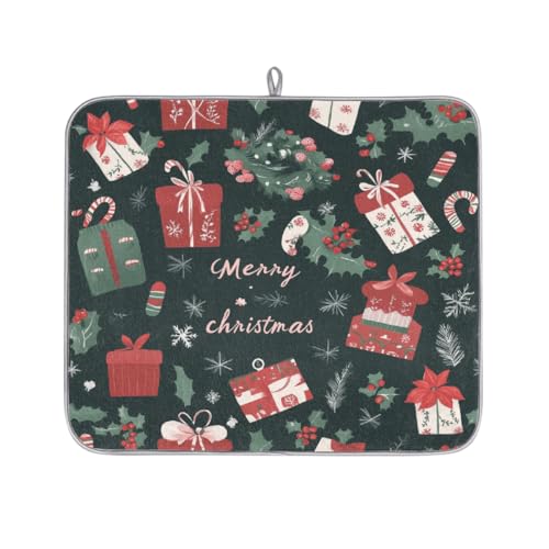 Mexpekil Mikrofaser-Abtropfmatte für Küche, Weihnachtsgeschenke, Stechpalmenblätter, Abtropfmatte, Kaffeemaschine, saugfähige Trockenpads für Spüle, Kaffeebar, 40,6 x 45,7 cm Mexpekil Mikrofaser-Abtropfmatte für Küche, Weihnachtsgeschenke, Stechpalmenblätter, Abtropfmatte, Kaffeemaschine, saugfähige Trockenpads für Spüle, Kaffeebar, 40,6 x 45,7 cm von Mexpekil