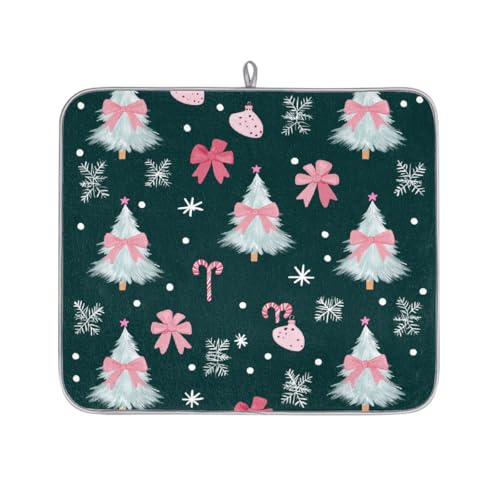 Mexpekil Mikrofaser-Abtropfmatte für Küche, Weihnachtsmuster mit Bäumen und Schneeflocken, Abtropfmatte, Kaffeemaschine, saugfähige Trockenpads für Spüle, Kaffeebar, 40,6 x 45,7 cm Mexpekil Mikrofaser-Abtropfmatte für Küche, Weihnachtsmuster mit Bäumen und Schneeflocken, Abtropfmatte, Kaffeemaschine, saugfähige Trockenpads für Spüle, Kaffeebar, 40,6 x 45,7 cm von Mexpekil