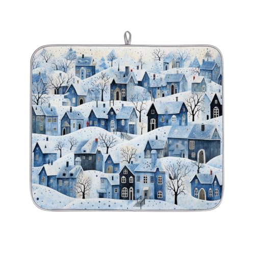 Mexpekil Mikrofaser-Abtropfmatte für Küche, Winterhaus, Abtropfmatte, Kaffeemaschine, saugfähige Trockenpads für Spüle, Kaffeebar, 40,6 x 45,7 cm von Mexpekil