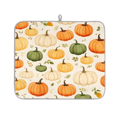 Mexpekil Mikrofaser-Abtropfmatte für Küche, bunte Herbst-Kürbisse, Abtropfmatte, Kaffeemaschine, saugfähige Trockenpads für Spüle, Kaffeebar, 40,6 x 45,7 cm Mexpekil Mikrofaser-Abtropfmatte für Küche, bunte Herbst-Kürbisse, Abtropfmatte, Kaffeemaschine, saugfähige Trockenpads für Spüle, Kaffeebar, 40,6 x 45,7 cm von Mexpekil