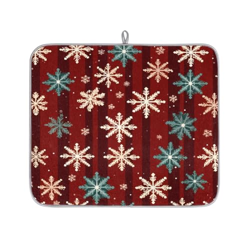Mexpekil Mikrofaser-Abtropfmatte für Küche, gestreifte Schneeflocken, Abtropfmatte, Kaffeemaschine, saugfähige Trockenpads für Spüle, Kaffeebar, 40,6 x 45,7 cm Mexpekil Mikrofaser-Abtropfmatte für Küche, gestreifte Schneeflocken, Abtropfmatte, Kaffeemaschine, saugfähige Trockenpads für Spüle, Kaffeebar, 40,6 x 45,7 cm von Mexpekil