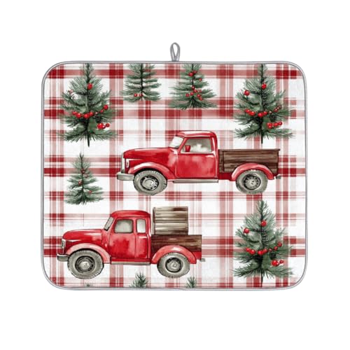 Mexpekil Mikrofaser-Abtropfmatte für Küche, kariertes Weihnachtsmuster mit LKWs, Abtropfmatte, Kaffeemaschine, saugfähige Trockenpads für Spüle, Kaffeebar, 40,6 x 45,7 cm Mexpekil Mikrofaser-Abtropfmatte für Küche, kariertes Weihnachtsmuster mit LKWs, Abtropfmatte, Kaffeemaschine, saugfähige Trockenpads für Spüle, Kaffeebar, 40,6 x 45,7 cm von Mexpekil