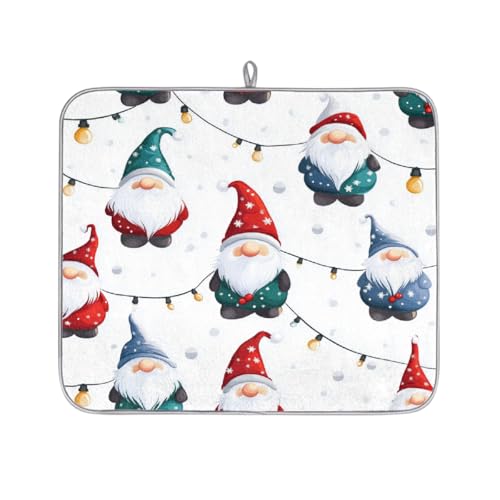 Mexpekil Mikrofaser-Abtropfmatte für Küche, niedliche Weihnachtswichtel, Lichterkette, Abtropfmatte, Kaffeemaschine, saugfähige Abtropfpads für Spüle, Kaffeebar, 40,6 x 45,7 cm Mexpekil Mikrofaser-Abtropfmatte für Küche, niedliche Weihnachtswichtel, Lichterkette, Abtropfmatte, Kaffeemaschine, saugfähige Abtropfpads für Spüle, Kaffeebar, 40,6 x 45,7 cm von Mexpekil