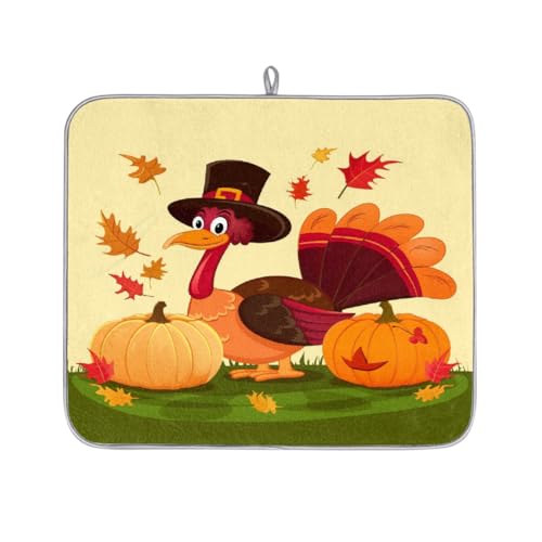 Mexpekil Mikrofaser-Abtropfmatte für Küche, niedliches Cartoon-Truthahn-Abtropfgestell, Kaffeemaschine, saugfähige Trockenpads für Spüle, Kaffeebar, 40,6 x 45,7 cm Mexpekil Mikrofaser-Abtropfmatte für Küche, niedliches Cartoon-Truthahn-Abtropfgestell, Kaffeemaschine, saugfähige Trockenpads für Spüle, Kaffeebar, 40,6 x 45,7 cm von Mexpekil