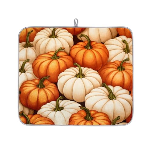 Mexpekil Mikrofaser-Abtropfmatte für Küche, orangefarbene und weiße Kürbisse, Abtropfmatte, Kaffeemaschine, saugfähige Trockenpads für Spüle, Kaffeebar, 40,6 x 45,7 cm Mexpekil Mikrofaser-Abtropfmatte für Küche, orangefarbene und weiße Kürbisse, Abtropfmatte, Kaffeemaschine, saugfähige Trockenpads für Spüle, Kaffeebar, 40,6 x 45,7 cm von Mexpekil