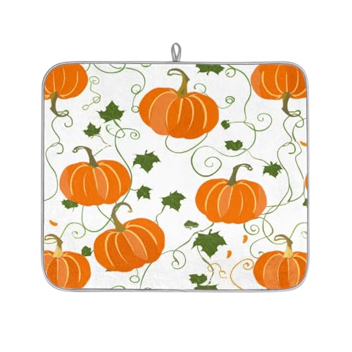 Mexpekil Mikrofaser-Abtropfmatte für Küche, orangefarbener Kürbis und Ranken, Abtropfmatte, Kaffeemaschine, saugfähige Trockenpads für Spüle, Kaffeebar, 40,6 x 45,7 cm Mexpekil Mikrofaser-Abtropfmatte für Küche, orangefarbener Kürbis und Ranken, Abtropfmatte, Kaffeemaschine, saugfähige Trockenpads für Spüle, Kaffeebar, 40,6 x 45,7 cm von Mexpekil