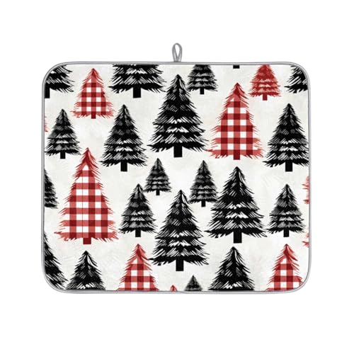 Mexpekil Mikrofaser-Abtropfmatte für Küche, rot kariert, Weihnachtsbäume, Abtropfmatte, Kaffeemaschine, saugfähige Trockenpads für Spüle, Kaffeebar, 40,6 x 45,7 cm Mexpekil Mikrofaser-Abtropfmatte für Küche, rot kariert, Weihnachtsbäume, Abtropfmatte, Kaffeemaschine, saugfähige Trockenpads für Spüle, Kaffeebar, 40,6 x 45,7 cm von Mexpekil