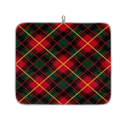 Mexpekil Mikrofaser-Abtropfmatte für Küche, rot und grün gestreift, kariert, Abtropfmatte, Kaffeemaschine, saugfähige Trockenpads für Spüle, Kaffeebar, 40,6 x 45,7 cm Mexpekil Mikrofaser-Abtropfmatte für Küche, rot und grün gestreift, kariert, Abtropfmatte, Kaffeemaschine, saugfähige Trockenpads für Spüle, Kaffeebar, 40,6 x 45,7 cm von Mexpekil