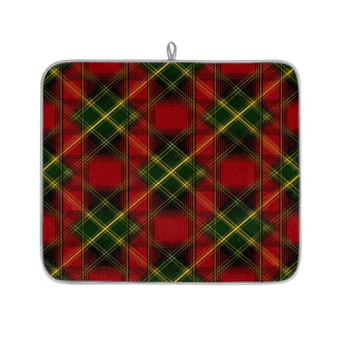 Mexpekil Mikrofaser-Abtropfmatte für Küche, rot und grün gestreiftes Karomuster, Abtropfmatte, Kaffeemaschine, saugfähige Trockenpads für Spüle, Kaffeebar, 40,6 x 45,7 cm Mexpekil Mikrofaser-Abtropfmatte für Küche, rot und grün gestreiftes Karomuster, Abtropfmatte, Kaffeemaschine, saugfähige Trockenpads für Spüle, Kaffeebar, 40,6 x 45,7 cm von Mexpekil