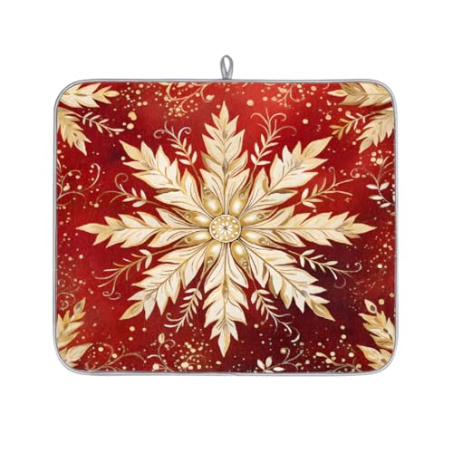 Mexpekil Mikrofaser-Abtropfmatte für Küche, rote und goldene Schneeflocken, Abtropfmatte, Kaffeemaschine, saugfähige Trockenpads für Spüle, Kaffeebar, 40,6 x 45,7 cm Mexpekil Mikrofaser-Abtropfmatte für Küche, rote und goldene Schneeflocken, Abtropfmatte, Kaffeemaschine, saugfähige Trockenpads für Spüle, Kaffeebar, 40,6 x 45,7 cm von Mexpekil