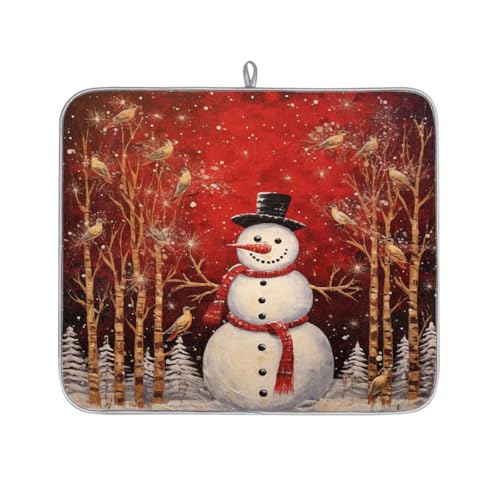 Mexpekil Mikrofaser-Abtropfmatte für Küche, roter Schneemann, Baum und Vogel, Abtropfmatte, Kaffeemaschine, saugfähige Abtropfpads für Spüle, Kaffeebar, 40,6 x 45,7 cm Mexpekil Mikrofaser-Abtropfmatte für Küche, roter Schneemann, Baum und Vogel, Abtropfmatte, Kaffeemaschine, saugfähige Abtropfpads für Spüle, Kaffeebar, 40,6 x 45,7 cm von Mexpekil