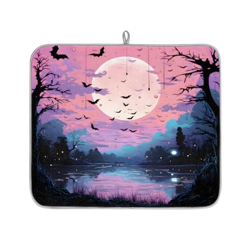 Mexpekil Mikrofaser-Abtropfmatte für Küche, schöne Halloween-Nacht, Abtropfmatte, Kaffeemaschine, saugfähige Abtropfpads für Spüle, Kaffeebar, 40,6 x 45,7 cm Mexpekil Mikrofaser-Abtropfmatte für Küche, schöne Halloween-Nacht, Abtropfmatte, Kaffeemaschine, saugfähige Abtropfpads für Spüle, Kaffeebar, 40,6 x 45,7 cm von Mexpekil
