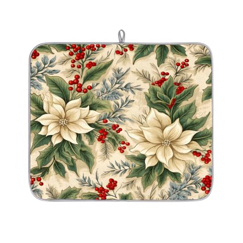 Mexpekil Mikrofaser-Abtropfmatte für Küche, weiße Blumen und Stechpalmenbeeren, Abtropfmatte, Kaffeemaschine, saugfähige Trockenpads für Spüle, Kaffeebar, 40,6 x 45,7 cm Mexpekil Mikrofaser-Abtropfmatte für Küche, weiße Blumen und Stechpalmenbeeren, Abtropfmatte, Kaffeemaschine, saugfähige Trockenpads für Spüle, Kaffeebar, 40,6 x 45,7 cm von Mexpekil