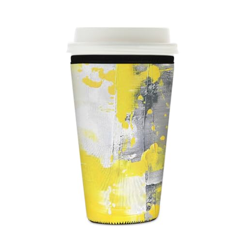 Mexpekil Moderne Kunst, wiederverwendbare Eiskaffee-Hülle für heiße und kalte Getränke, isolierte Neopren-Getränkehüllen, passend für 473 - 510 ml von Mexpekil