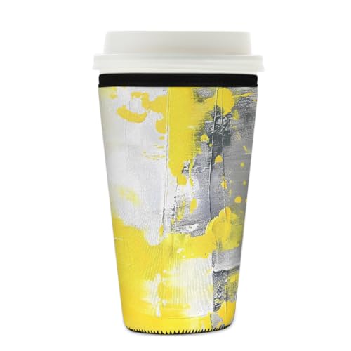 Mexpekil Moderne Kunst, wiederverwendbare Eiskaffee-Hülle für heiße und kalte Getränke, isolierte Neopren-Getränkehüllen, passend für 625 - 680 ml von Mexpekil