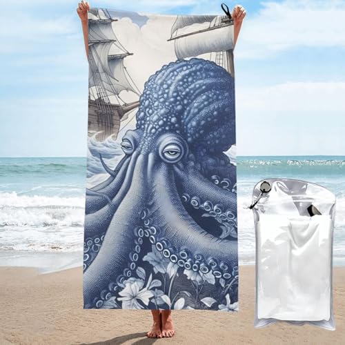 Mexpekil Octopus Große Strandtücher für Erwachsene, sandfrei, Mikrofaser, Strandtuch, schnell trocknend, Badetuch, leichtes Reisehandtuch mit Tasche für Fitnessstudio, Camping, Schwimmen, Yoga, 80 x Mexpekil Octopus Große Strandtücher für Erwachsene, sandfrei, Mikrofaser, Strandtuch, schnell trocknend, Badetuch, leichtes Reisehandtuch mit Tasche für Fitnessstudio, Camping, Schwimmen, Yoga, 80 x von Mexpekil
