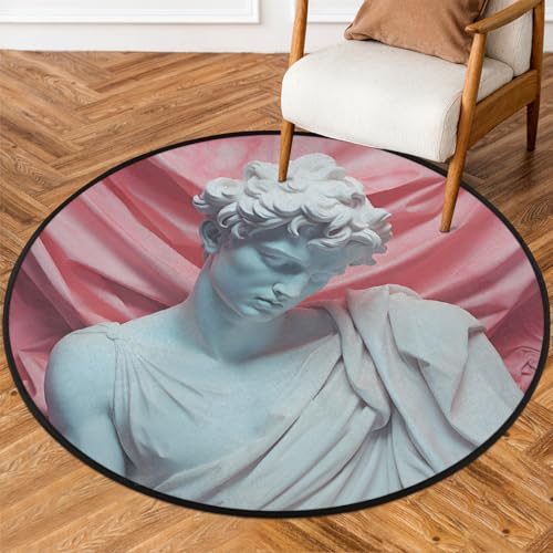Mexpekil Runder Teppich für drinnen und draußen, 91 cm, weiße Skulptur, David, niedriger Flor, Kreisteppich, rutschfester Teppich für Wohnzimmer, Couchtisch, Küche Mexpekil Runder Teppich für drinnen und draußen, 91 cm, weiße Skulptur, David, niedriger Flor, Kreisteppich, rutschfester Teppich für Wohnzimmer, Couchtisch, Küche von Mexpekil