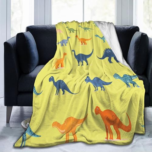 Mexpekil Überwurfdecke Dinosaurier-Muster 2 Fleecedecke, 127 x 101 cm, Anti-Pilling, gemütlicher Flanell-Überwurf für Sofa, Bett, Couch, Picknick, Reisen, maschinenwaschbar von Mexpekil