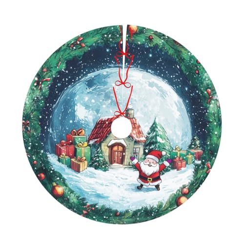 Mexpekil Weihnachtsbaum-Rock, 76,2 cm, Weihnachtsbaum-Bodenabdeckung, Weihnachtsplanet, Erde, runde Matte für Weihnachtsdekorationen von Mexpekil