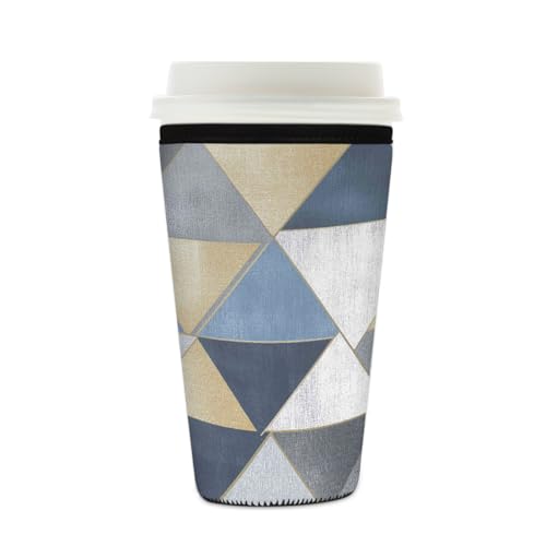 Mexpekil Wiederverwendbare Eiskaffeehülle für heiße und kalte Getränke, isolierte Neopren-Getränkehüllen, passend für 473 - 510 ml, Grau / Beige / Gold Mexpekil Wiederverwendbare Eiskaffeehülle für heiße und kalte Getränke, isolierte Neopren-Getränkehüllen, passend für 473 - 510 ml, Grau / Beige / Gold von Mexpekil