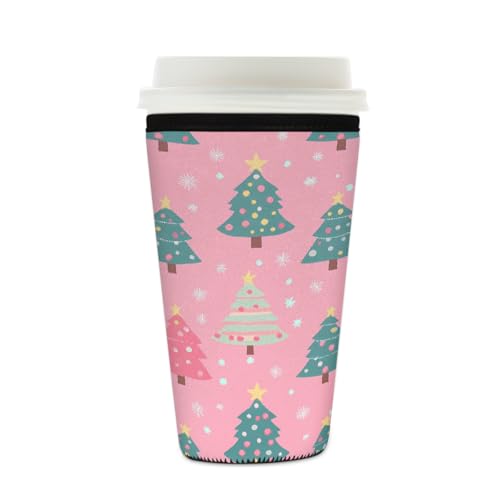 Mexpekil Wiederverwendbare Eiskaffeehülle für heiße und kalte Getränke, isolierte Neopren-Getränkehüllen, passend für 473 - 510 ml, Rosa / Grün Mexpekil Wiederverwendbare Eiskaffeehülle für heiße und kalte Getränke, isolierte Neopren-Getränkehüllen, passend für 473 - 510 ml, Rosa / Grün von Mexpekil