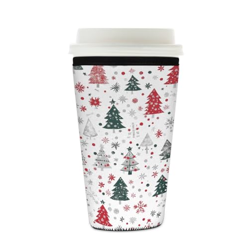 Mexpekil Wiederverwendbare Eiskaffeehülle für heiße und kalte Getränke, isolierte Neopren-Getränkehüllen, passend für 473 - 510 ml, Rot / Grün Mexpekil Wiederverwendbare Eiskaffeehülle für heiße und kalte Getränke, isolierte Neopren-Getränkehüllen, passend für 473 - 510 ml, Rot / Grün von Mexpekil