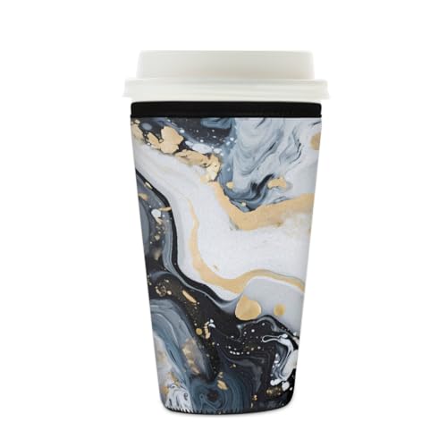 Mexpekil Wiederverwendbare Eiskaffeehülle für heiße und kalte Getränke, isolierte Neopren-Getränkehüllen, passend für 473 - 510 ml, Schwarz / Weiß / Grau Mexpekil Wiederverwendbare Eiskaffeehülle für heiße und kalte Getränke, isolierte Neopren-Getränkehüllen, passend für 473 - 510 ml, Schwarz / Weiß / Grau von Mexpekil