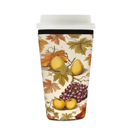 Mexpekil Wiederverwendbare Eiskaffeehülle für heiße und kalte Getränke, isolierte Neopren-Getränkehüllen, passend für 473 - 510 ml von Mexpekil