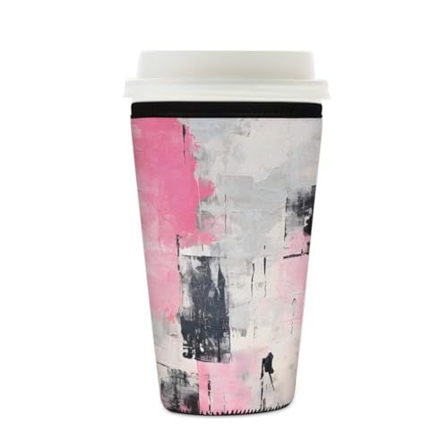 Mexpekil Wiederverwendbare Eiskaffeehülle für heiße und kalte Getränke, isolierte Neopren-Getränkehüllen, passend für 473 - 510 ml von Mexpekil