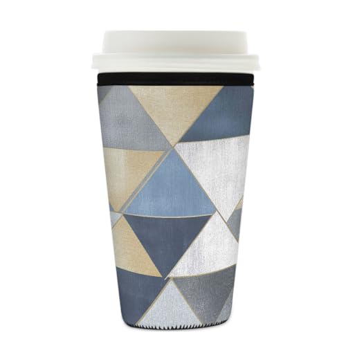 Mexpekil Wiederverwendbare Eiskaffeehülle für heiße und kalte Getränke, isolierte Neopren-Getränkehüllen, passend für 625 - 680 ml, Grau / Beige / Gold Mexpekil Wiederverwendbare Eiskaffeehülle für heiße und kalte Getränke, isolierte Neopren-Getränkehüllen, passend für 625 - 680 ml, Grau / Beige / Gold von Mexpekil