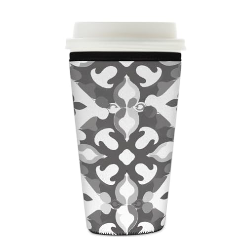 Mexpekil Wiederverwendbare Eiskaffeehülle für heiße und kalte Getränke, isolierte Neopren-Getränkehüllen, passend für 625 - 680 ml, Grau / Weiß Mexpekil Wiederverwendbare Eiskaffeehülle für heiße und kalte Getränke, isolierte Neopren-Getränkehüllen, passend für 625 - 680 ml, Grau / Weiß von Mexpekil