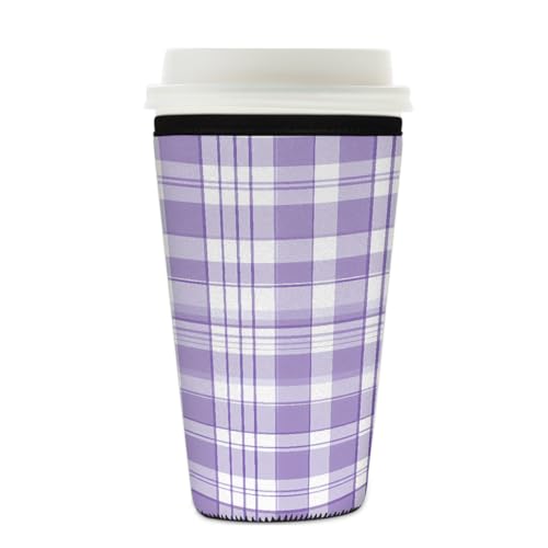 Mexpekil Wiederverwendbare Eiskaffeehülle für heiße und kalte Getränke, isolierte Neopren-Getränkehüllen, passend für 625 - 680 ml, Lavendel-Violett / Weiß Mexpekil Wiederverwendbare Eiskaffeehülle für heiße und kalte Getränke, isolierte Neopren-Getränkehüllen, passend für 625 - 680 ml, Lavendel-Violett / Weiß von Mexpekil