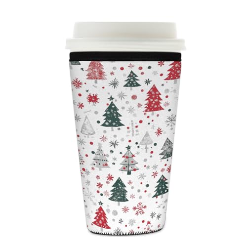 Mexpekil Wiederverwendbare Eiskaffeehülle für heiße und kalte Getränke, isolierte Neopren-Getränkehüllen, passend für 625 - 680 ml, Rot / Grün Mexpekil Wiederverwendbare Eiskaffeehülle für heiße und kalte Getränke, isolierte Neopren-Getränkehüllen, passend für 625 - 680 ml, Rot / Grün von Mexpekil