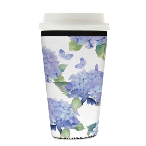 Mexpekil Wiederverwendbare Eiskaffeehülle für heiße und kalte Getränke, isolierte Neopren-Getränkehüllen, passend für 625 - 680 ml, Violett / Blau Mexpekil Wiederverwendbare Eiskaffeehülle für heiße und kalte Getränke, isolierte Neopren-Getränkehüllen, passend für 625 - 680 ml, Violett / Blau von Mexpekil
