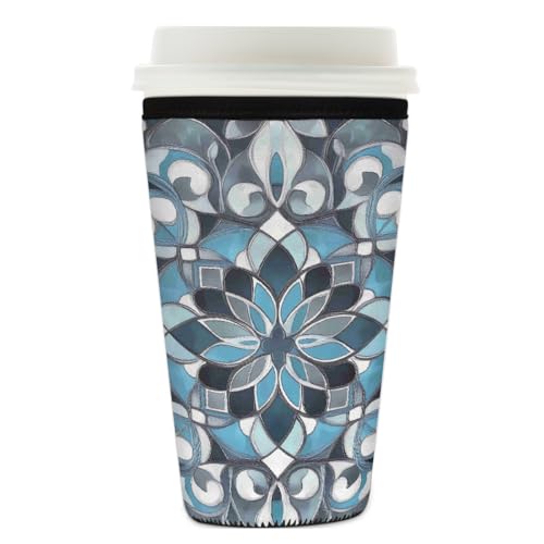 Mexpekil Wiederverwendbare Eiskaffeehülle für heiße und kalte Getränke, isolierte Neopren-Getränkehüllen, passend für 740 - 800 ml, Grau / Blau Mexpekil Wiederverwendbare Eiskaffeehülle für heiße und kalte Getränke, isolierte Neopren-Getränkehüllen, passend für 740 - 800 ml, Grau / Blau von Mexpekil