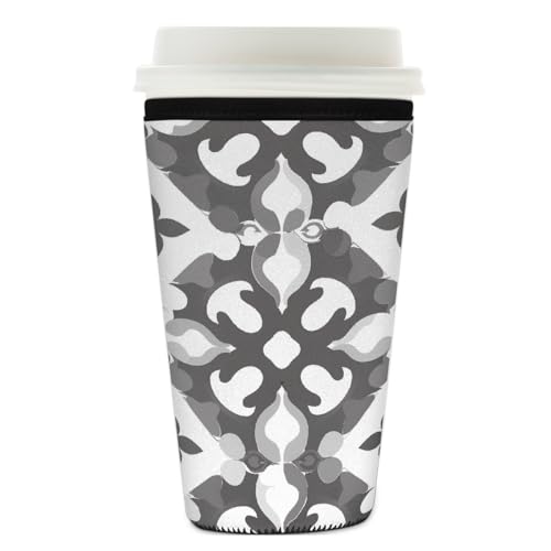 Mexpekil Wiederverwendbare Eiskaffeehülle für heiße und kalte Getränke, isolierte Neopren-Getränkehüllen, passend für 740 - 800 ml, Grau / Weiß Mexpekil Wiederverwendbare Eiskaffeehülle für heiße und kalte Getränke, isolierte Neopren-Getränkehüllen, passend für 740 - 800 ml, Grau / Weiß von Mexpekil