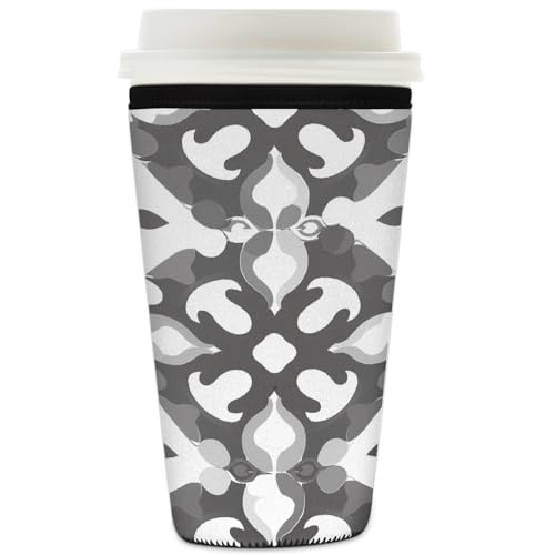 Mexpekil Wiederverwendbare Eiskaffeehülle für heiße und kalte Getränke, isolierte Neopren-Getränkehüllen, passend für 900 ml, Grau / Weiß Mexpekil Wiederverwendbare Eiskaffeehülle für heiße und kalte Getränke, isolierte Neopren-Getränkehüllen, passend für 900 ml, Grau / Weiß von Mexpekil