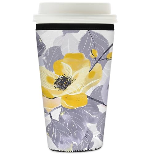 Mexpekil Wiederverwendbare Eiskaffeehülle für heiße und kalte Getränke, isolierte Neopren-Getränkehüllen, passend für 900 ml von Mexpekil