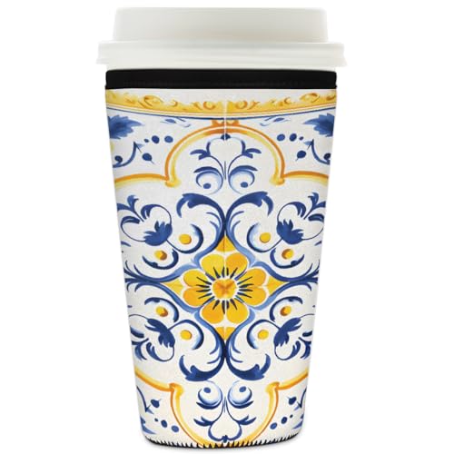 Mexpekil Wiederverwendbare Eiskaffeehülle für heiße und kalte Getränke, isolierte Neopren-Getränkehüllen, passend für 900 ml von Mexpekil