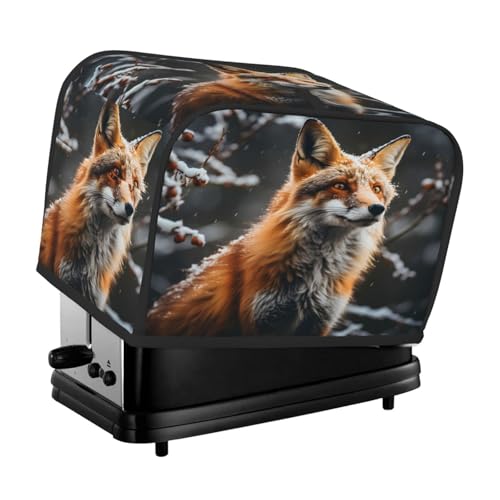 Mexpekil Winter Fox Toaster Abdeckung 2 Scheiben Brotbackmaschine Abdeckung Wasserdicht Küche Kleingerät Staubdichte Abdeckungen Toaster Ofen Schutz Frauen Geschenk von Mexpekil