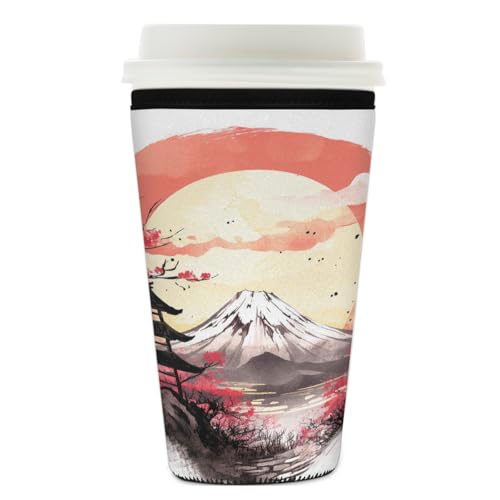 Wiederverwendbare Eiskaffeetassen-Hülle, japanische traditionelle Malerei, Isolator, Neopren-Kaffeehülle für kalte Getränke, Getränkehalter, passend für 740-800 ml Tassen Wiederverwendbare Eiskaffeetassen-Hülle, japanische traditionelle Malerei, Isolator, Neopren-Kaffeehülle für kalte Getränke, Getränkehalter, passend für 740-800 ml Tassen von Mexpekil