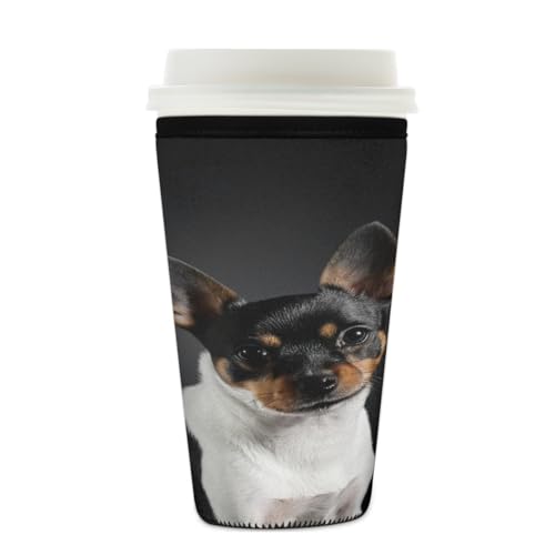 Wiederverwendbare Eiskaffeetassen-Hülle, niedlicher Hund, Isolator, Neopren, Kaffeehülle für kalte Getränke, Spielzeug, Foxterrier, Hunde-Getränkehalter, passend für 625 - 680 ml Tassen Wiederverwendbare Eiskaffeetassen-Hülle, niedlicher Hund, Isolator, Neopren, Kaffeehülle für kalte Getränke, Spielzeug, Foxterrier, Hunde-Getränkehalter, passend für 625 - 680 ml Tassen von Mexpekil