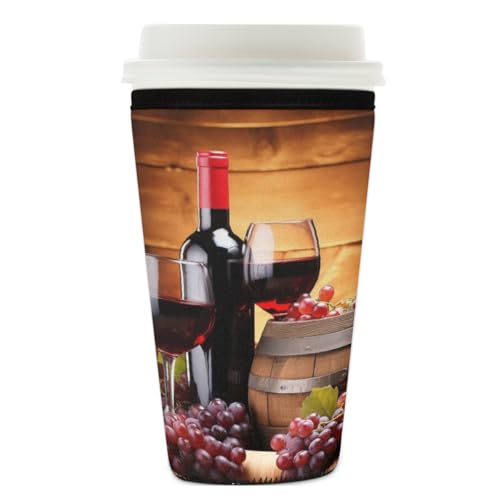 Wiederverwendbare Eiskaffeetassenhülle für Rotweingläser, Isolator, Neopren, Kaffeehülle für kalte Getränke, Obst, Getränke, Halter, passend für 740 - 800 ml Tassen von Mexpekil
