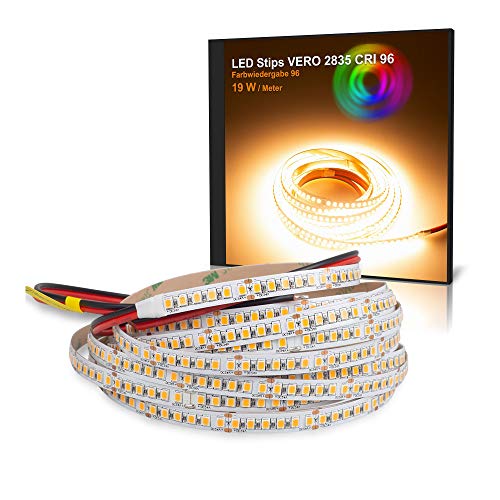 Mextronic LED Streifen VERO LED Streifen LED Band LED Strip VERO Warmweiß (2700K) CRI 96 96W 5 Meter 24V IP20 von Mextronic