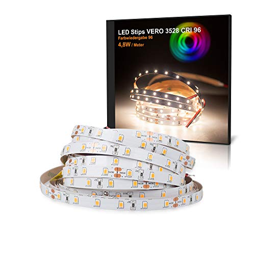 Mextronic LED Streifen VERO LED Streifen LED Band LED Strip VERO Neutralweiß (4000k) CRI 96 24W 5 Meter 24V IP20 von Mextronic