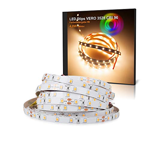 Mextronic LED Streifen VERO LED Streifen LED Band LED Strip VERO Warmweiß (3000K) CRI 96 24W 5 Meter 24V IP20 von Mextronic