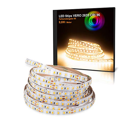 Mextronic LED-Streifen/LED Strip warmweiß diommbar (3000K) CRI 96, 48W, 5 Meter IP20 [Energieeffzienzklasse F] von Mextronic