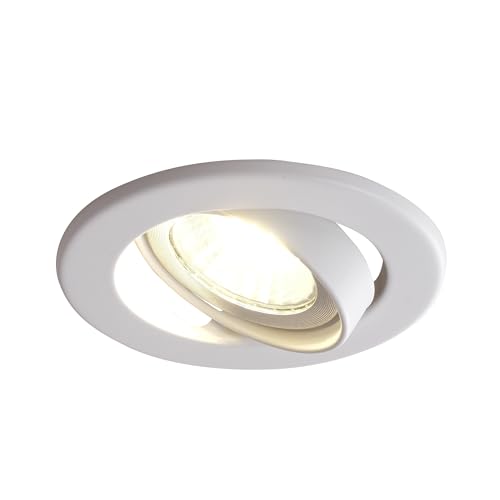 Mextronic Deckeneinbaurahmen: Einbaurahmen Mattes Weiß 6101-A-MW Ø65 mm für GU10 | MR16 IP20 für LED Spot, normale Halogen von Mextronic