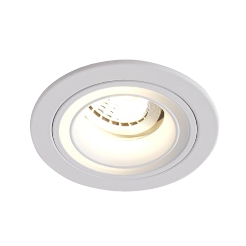 Mextronic Deckeneinbaurahmen: Einbaurahmen Mattes Weiß blendfrei 900W Ø75 mm für GU10 | MR16 IP20 für LED Spot, normale Halogen von Mextronic