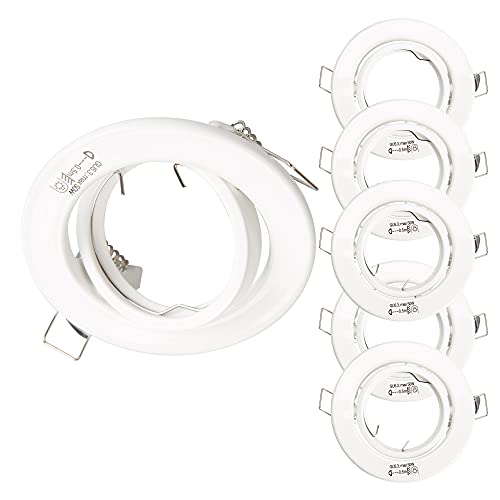 Mextronic Deckeneinbauring-GU10: 6x Einbaurahmen GU10 SET 3753 white 68mm inkl GU10 Fassung für GU10 LED Spot, LED Spot, normale Halogen von Mextronic